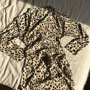 H&M Black and Tan Leopard Print Mini Dress